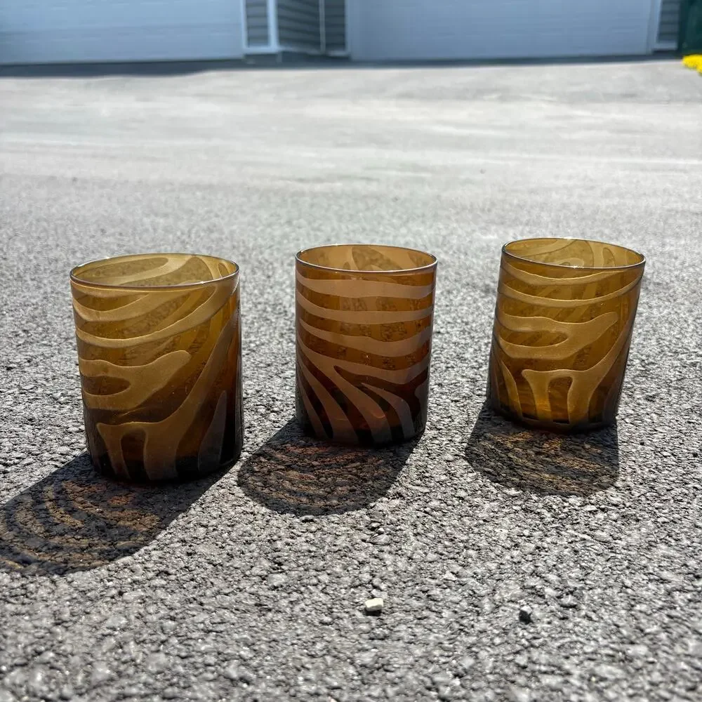 3 zebra print matte brown finish glasses